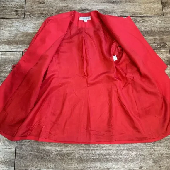 Vintage Red Embroidered Skirt Suit Sz 18 Lined - Picture 14 of 16